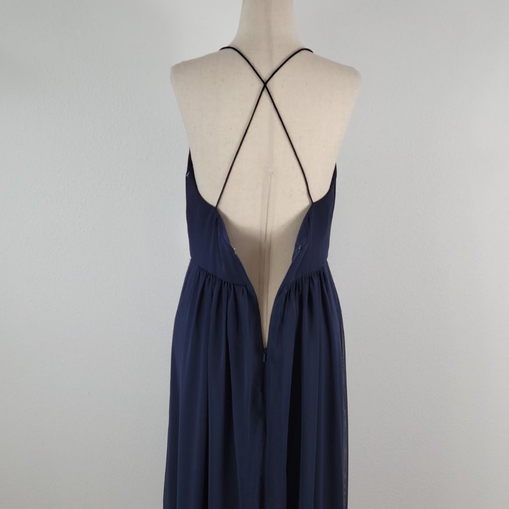 Dessy Collection Navy Blue Maxi Dress - Picture 7 of 10